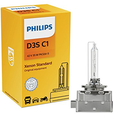 Philips Automotive Lighting D3S Authentic Xenon HID Headlight Bulb with 4200K Intense White Light, Fits Select High Beam and Low Beam Positions, 1 Pack