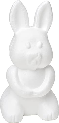 VBS Styroporhase ca. 24cm hoch Häschen basteln weiß Ostern Osterhase zum Bemalen