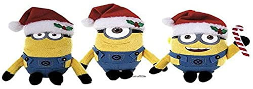 Despicableme 9311 - Peluche minions natale occhi stampati, 18 cm, 1 unità