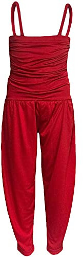 A2Z 4 Kids Girls Jumpsuit Kids Plain Color Trendy Playsuit - Plain Jumpsuit Red 13
