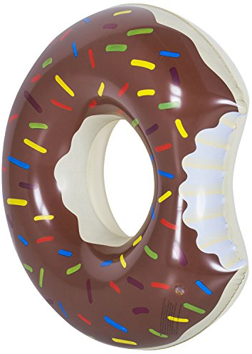 GOODS+GADGETS Aufblasbarer Donut Schwimmreifen; Schwimmring für Pool-Partys, Luftmatratze für Strandurlaub und Bade-Abenteuer (Braun, Ø 120 cm)