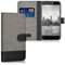 kwmobile Carcasa Compatible con bq Aquaris X/X Pro - Funda Protectora con Tapa Tarjetero y Soporte - Gris/Negro