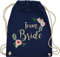 Turnbeutel Rucksack - JGA Junggesellenabschied Frauen - Team Bride I Crew Bride Tribe - Unisize - Navy Blau - utensilien junggesellinnenabschied brauttaschen bachelorette party juterucksack