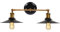 Wandlampen Licht E27 Schwarz Retro Vintage Einfachheit Wandleuchte Schatten Schrank Restaurant Cafe Club Bar Coffee Shop Korridor Lampe Licht Halter Socket Base Fixture Eisenüberzug Fini(Doppelkopf)