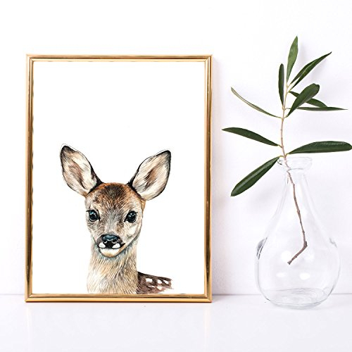 ilka parey wandtattoo-welt Print Poster Motiv in A3 oder A4 mit Reh Rehkitz Plakat Deko Kinderzimmer Druck p173 - ausgewählte Größe: - A4-21cm breit x 29,7cm hoch*