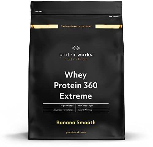 Protein Works - Whey Protein 360 | Premium Whey Protein Powder Blend | No Added Sugar Protein Shake | 40 Servings | Banana Milkshake | 1.2kg