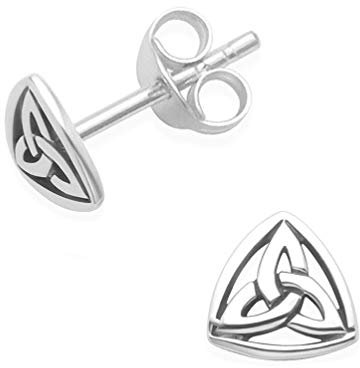 Heather Needham Sterling Silver Celtic Earrings - SIZE: TINY - 5mm. Gift Boxed Celtic Trinity Stud Earrings - small and discrete.5158
