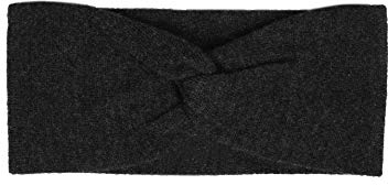 Zwillingsherz Stirnband aus 100% Kaschmir - Hochwertiges Strick-Kopfband im Uni Design für Damen Frauen - Wolle - Haarband - warm und weich für Frühjahr Herbst und Winter - anth