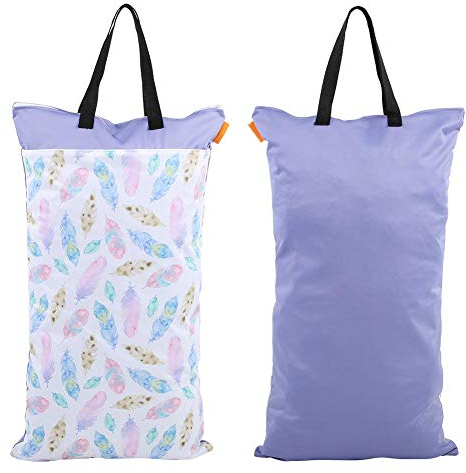 Sac à couches bébé haute capacité de pendaison imperméable à l'eau et au sec de couches en tissu lavable sacs de poche de stockage lavable réutilisable(EF203)