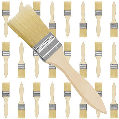 Kurtzy Pinselset (25 STK) - 3,81 cm Profi Malerpinsel mit Holzgriff, Pinsel Set für Farben, Lack, Beizen, Klebstoffe - Flachpinsel, Lasurpinsel, Lackpinsel für Malerbedarf, Streichen, DIY