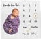 Baby-Decke Meilensteindecke Monatsdecke Fotodecke für Baby Milestone Fotografie-Requisiten Hintergrund-Tuch Deutsch 100x100cm (weiß/schwarze Schrift)
