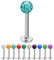Treuheld® | 1,2mm x 9mm Piercing Labret | 4mm Kristall Kugel | Hell-Blau | Chirurgenstahl | Silber | Lippenpiercing, Helix Tragus Stecker