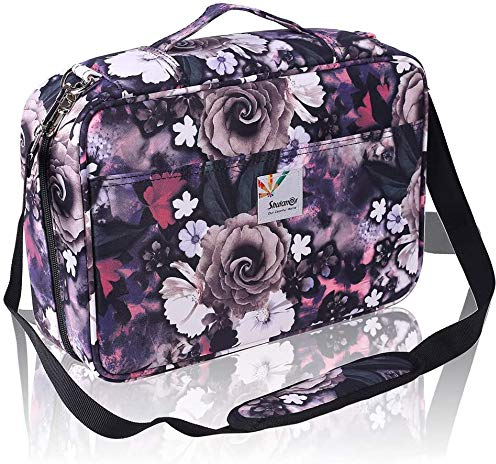 Shulaner 400 Federmäppchen Slots, Hält 420 Buntstifte oder 280 Farbgelschreiber, Nylonstift-Organizer Buntstiftetui großer Kapazität Pencil Case Federmappe - Grau Rose