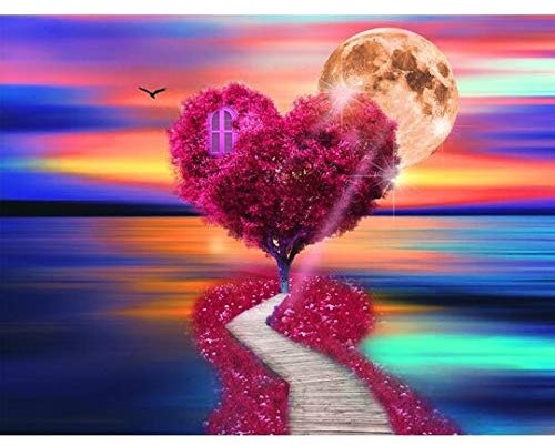 DIY 5D Diamond Painting Kits for Adults and Kids Red Tree Large Size Full Drill Diamond Embroidery Painting Mosaic Images by Number Kits Gift for Home Wall Decor Picture 70x140cm