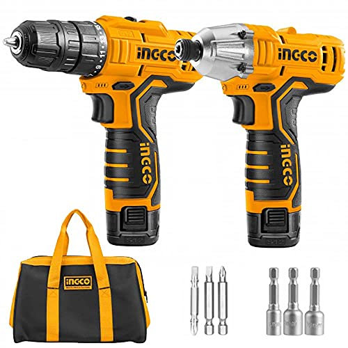 Set trapano + avvitaore impulsi 12 V - Ingco CKLI1201