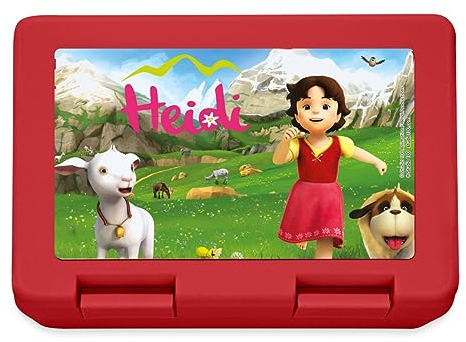 Spreadshirt Heidi Mit Ziege Schnucki Brotdose Lunchbox, One size, Rot