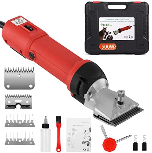 DUCKBOY 500W Cordless Horse Clipper, Rechargeable, for Horse Cattle Alpacas
