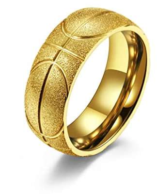 Banemi Modeschmuck Ringe Herren, Punk Schmuck Ringe Geformtes Basketball Peeling Ringe Valentinstag Schmuck Größe 70 (22.3)