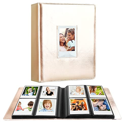 288 Vertikale Fotos für Instax Mini Fotoalbum, Frontfenster, Polaroid Fotoalbum 2x3 Für Fujifilm Instax Mini 12 11 9 8 40 Film, Polaroid 300, HP Sprocket, K-pop Fotokarten (Gold)