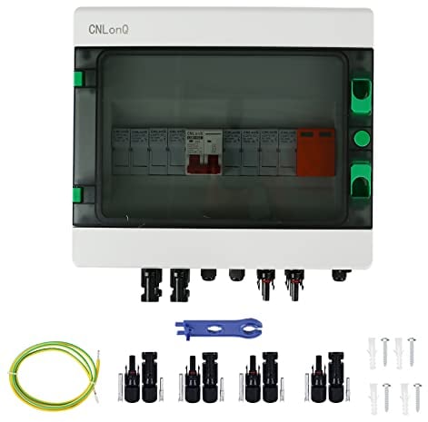 Solar PV Anschlusskasten Photovoltaik DC 500V 4-string 15A+63A Überspannungsschutz PV Photovoltaik IP65 wasserdicht Gehäuse Überspannungsschutz Blitzschutz