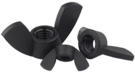 FEEIMOL Nylon Flügelmutter Kunststoff Flügelmuttern Daumenmuttern Schwarz M3 (20 Stück)