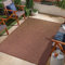 Jimri In- & Outdoor Teppich - Wetterfester Teppich für Balkon, Terrasse, Garten, Wohnzimmer, Küche - Strapazierfähiger Bodenteppich, Widersteht UV-Strahlen & Wasser - Größe 120 x 160 cm, Braun-Taupe