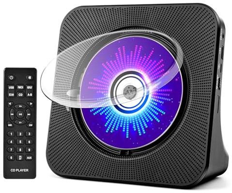 ROADOM Portable CD Player with Bluetooth, Hi-Fi Speakers & FM Radio