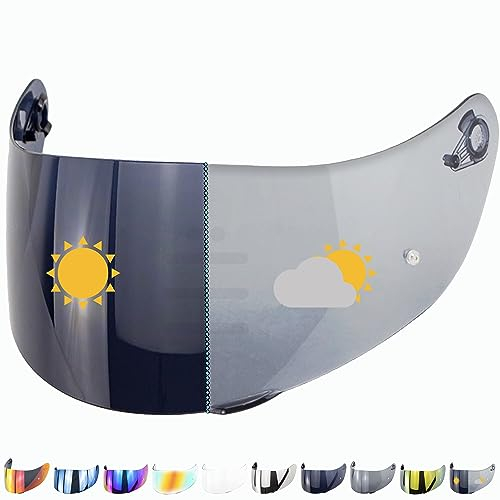 Visiere Compatible avec Agv K1 - K1s - K3sv - K5 - K55 - S4sv - Stealth SV - Strada - Skyline - Horizon - Compact - Numo - Numo Evo - Visière Gt2 Casque - Pinlock Ready (Photochromatique)
