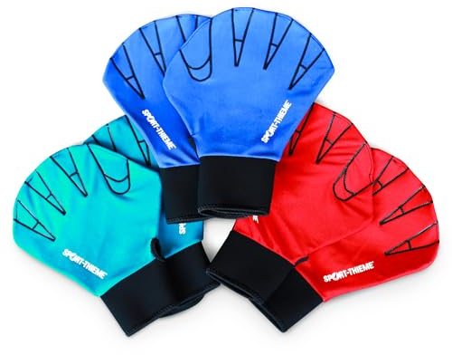 Sport-Thieme Aquafitness-Handschuhe aus Neopren | Geschlossene Schwimmhandschuhe für Aquafitness, Aquajogging, Wassergymnastik | In S, M, L | Blau, Rot, Schwarz
