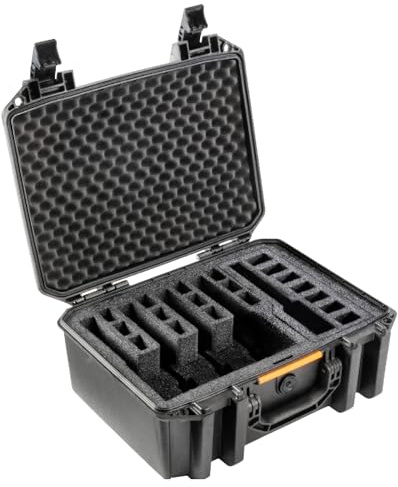 Pelican Vault v300-5 Pistol and 19 Magazine Pre-Cut Foam Gun Case (Black)