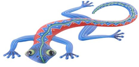 Kisangel Gecko-verzierung Garten Eidechse Aus Metall Metallkunst Im Freien Eidechsenkunst-wanddekorationen Gecko-außendekoration Aus Metall Außenwand Abstrakt 3d Wandschmuck Eisen Glas