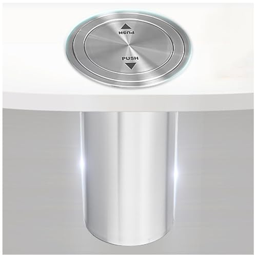 Fadiadem Countertop Built-in Trash Can, Kitchen Cabinet Recessed Dustbin Hidden Embedded Trash Bin, Stainless Steel Trash Chute Waste Container with Lid Cover, Office Wastebasket Hideaway Recycle Bin