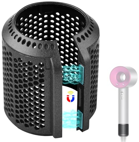 Copertura magnetica per filtro asciugacapelli compatibile con modelli Dyson Supersonic HD01 HD03 HD08 HD15, ricambi per gabbia filtro asciugacapelli (grigio)