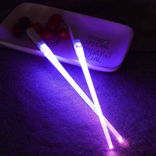 LED Lightsaber Chopsticks Portable Removable Light ESS Chopsticks Durable Lightweight Food Safe Tableware for Kitchen Dinner Party /123 ( Color : Purple )