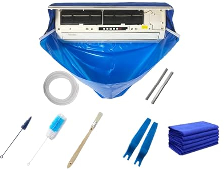 Geonoy Kit de Limpieza de Aire Acondicionado Dividido, Montaje en Pared, Cubierta de Lavado de Polvo, Juego de Herramientas de Lavado de Polvo para Hotel, Sala de Estar, Dormitorio