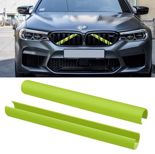 TTCR-II 2PCS Frontgrill Einsatz,Streifen Kühlergrill Einsätze Zierleiste, Kompatibel mit BMW 1er 2er 3er 4er 5er 6er 7er, F20 F21 F22 F23 F30 F31 F32 F33 F36 G30 G32 G11 G12 G14 Grill Streifen-Grün