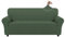 Easy-Going Stretch Sofa Überzug 3 Sitzer, Rutschfester Sofabezug für Hund Katze, Waschbarer Fleece Couch Überzug Bezug, Weicher Küchensofa Couch Cover, 1 Stück Sofaschoner mit Armlehnen, Graugrün