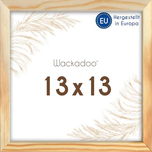 Wackadoo Bilderrahmen quadratisch 13x13 natur Fotowand Fotorahmen mit Glasscheibe Holz Picture frame