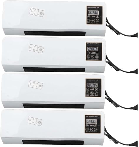 PRMTYUP Ductless Air Conditioner, Wall Mounted Air Conditioner with Remote Control & Timer, Portable Air Conditioners, Mini Split AC/Heating System, for Bedroom Living Room,White,4pcs