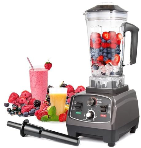 VoOqo Blender Mélangeur de Comptoir Professionnel, Mélangeur Puissant de 2000 W pour Cuisine avec Pot Tritan de 2 L sans Bpa Et Récipient À 6 Lames en Acier Inoxydable, Minuterie Intelligente