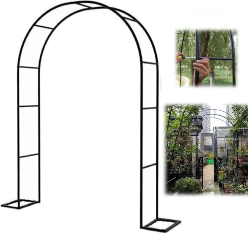 Arche de jardin en métal de 3 m de large, résistante aux intempéries, arches de roses pour décoration de jardin de mariage, support d'arche noir, 2,2 m de haut