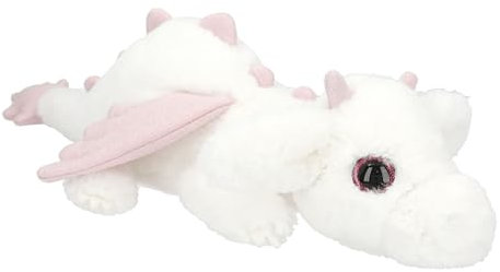 Depesche 13427 TOPModel - Kuscheltier Drache in Weiß, ca. 50 cm großes Plüschtier mit rosa Flügeln