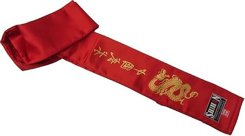 SHIHAN POWER SPORTS Écharpe de kung fu rouge avec imprimé dragon doré satiné 300 cm pour homme/femme Shaolin moine Kung Fu ceinture wushu arts martiaux karaté taekwondo pour uniformes Wing Chun