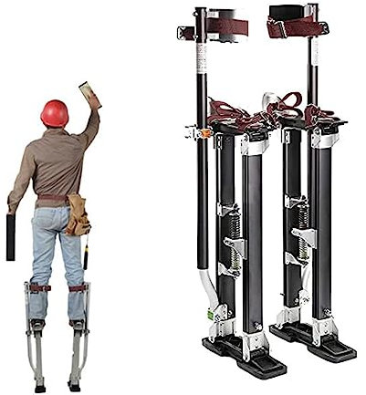 Professionelle Trockenbau-Stelzen mit rutschfester Gummisohle und Beinbändern, höhenverstellbar für sicheres und komfortables Malen, Verputzen und Dekorieren