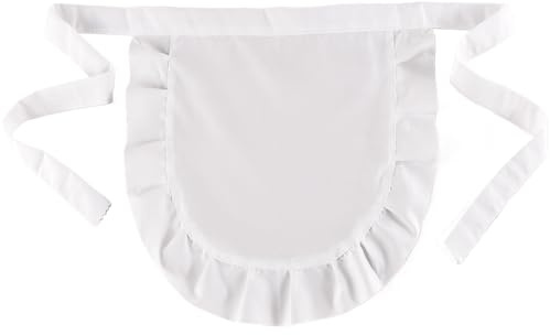 DILUSILK Maid Apron,White Apron,Fancy Dress,Women Retro Kitchen Cleaning Waist Apr/on,Maid Costume Accessories for Women Chef Party Cooking Restaurant Waitress Servant Bistro Coffee Shop Cosplay