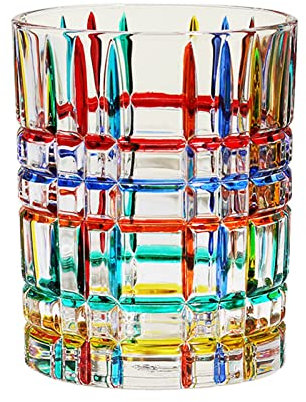 GAOFESA Coffee Cup Italian with Hand-Painted Lines Woven Crystal Glass Whisky Glass Cup Glass Cup Wine Glass 2 Types