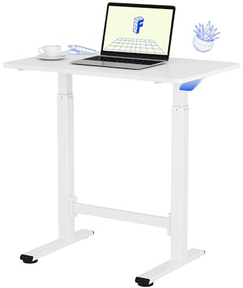FLEXISPOT Table Ordinateur Portable H7 Plus 80 x 50 cm– Bureau Réglable en Hauteur avec Plateau Inclinable, Table de Lit Mobile pour Canapé, Lecture ou Travail (Blanc)