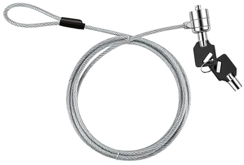Laptop Lock Security Cable With 2 Keys, Silver Universal Laptop Security Lock For PC Smart Phone ipad Tablet Electronic Products, Office Dorm Travel Anti Theft Protection, 2m Electroplated Steel Cable