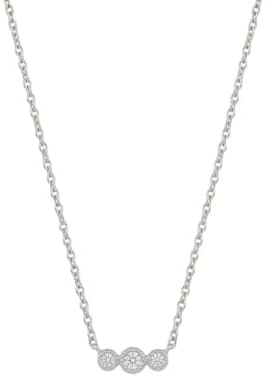 Suzan Gold Kette mit drei Zirkonia 925 Sterling Silber Halskette Damen vergoldet filigran minimalistisch elegant nickelfrei Geschenk Damenkette