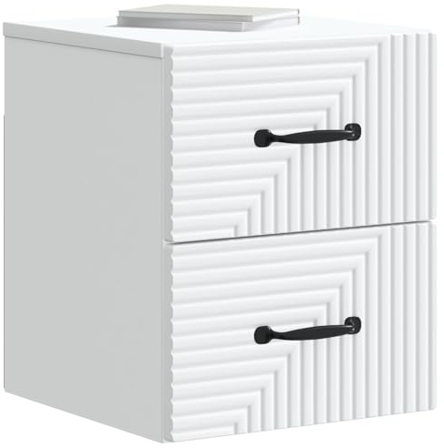 vidaXL Wandmontierter Nachttisch 2 pcs Weiß 34,5 x 33 x 40 cm, Schlafzimmer Nachttisch, modern, rechteckig, eleganter Stauraum, platzsparend, funktional, wichtig für Dein Zuhause